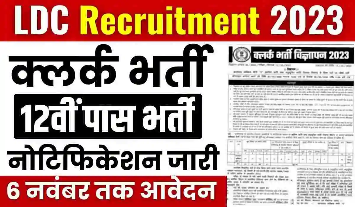 12th Pass LDC Recruitment in Rajasthan