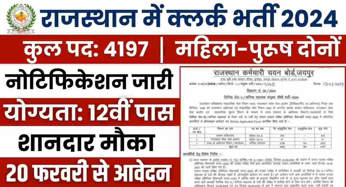 Rajasthan LDC Recruitment 2024