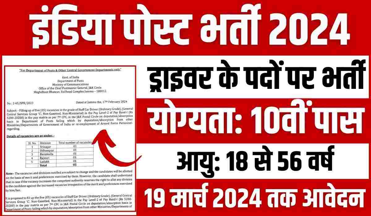 India Post Driver Recruitment 2024